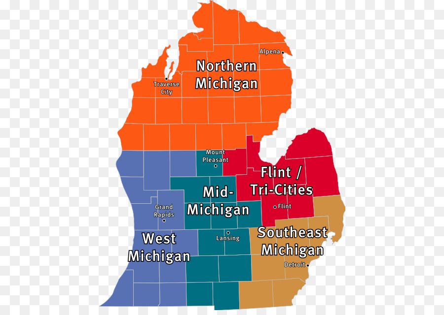 Penisola superiore del Michigan, Michigan Settentrionale Penisola Inferiore del Michigan mappa del Mondo - mappa