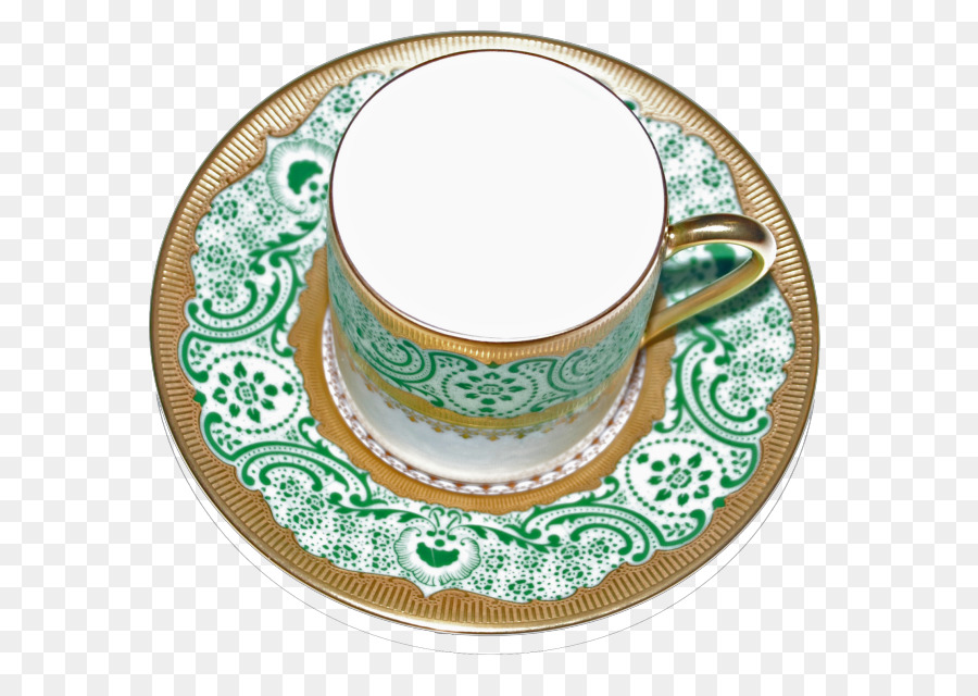 Untertasse Porzellan Teller Tasse Geschirr - handbemalte Kaffeetasse png