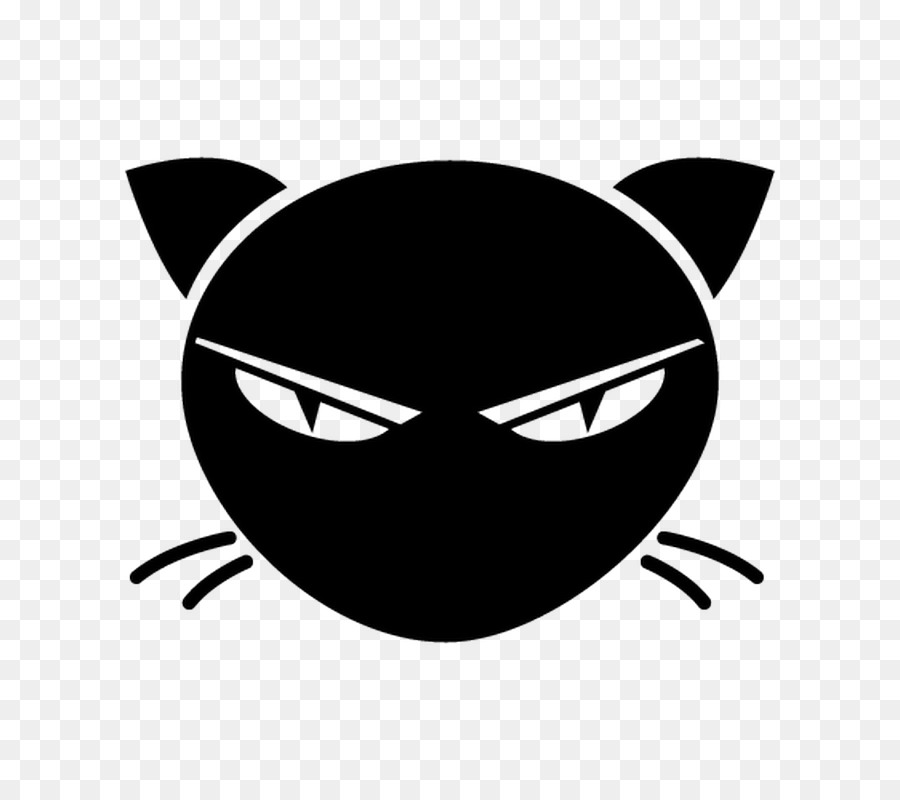 Whisker Black cat Aufkleber-clipart - Katze
