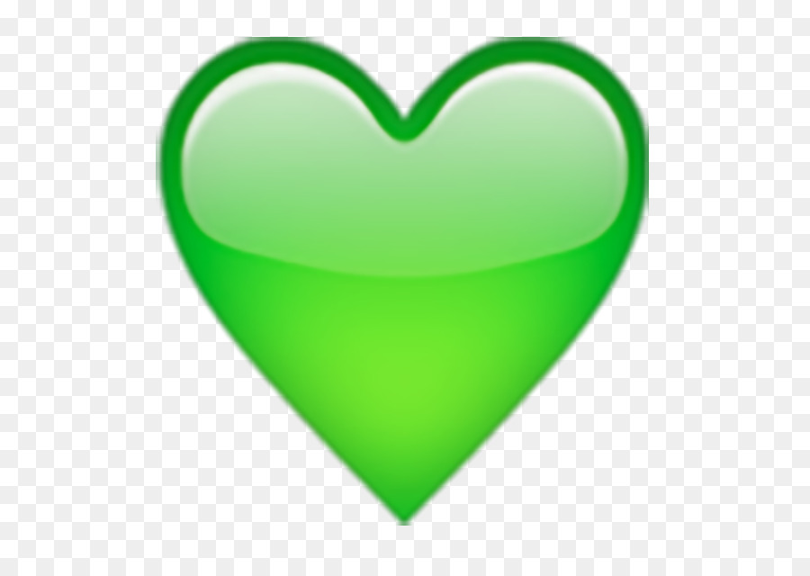 Herz Emoji-Grün, Symbol Gelb - Herz
