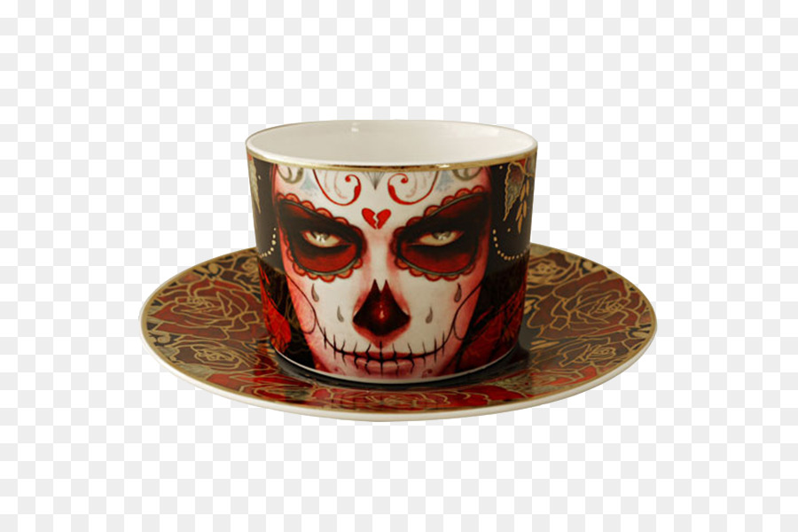 Tazza da caffè Calavera Saucer Skull Teacup - cranio