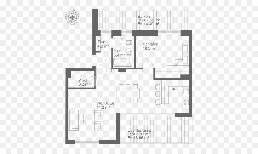 Apartment Floor plan Günstiges Zimmer in Eppendorf, Hamburg - Wohnung