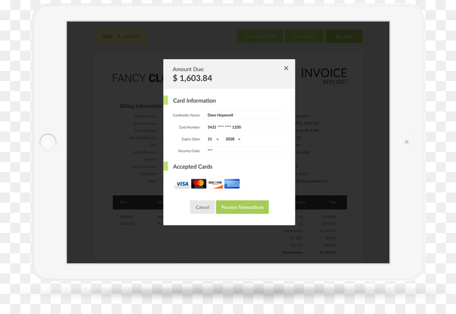 Fattura di pagamento E-commerce sistema E-commerce sistema di pagamento - pagare online
