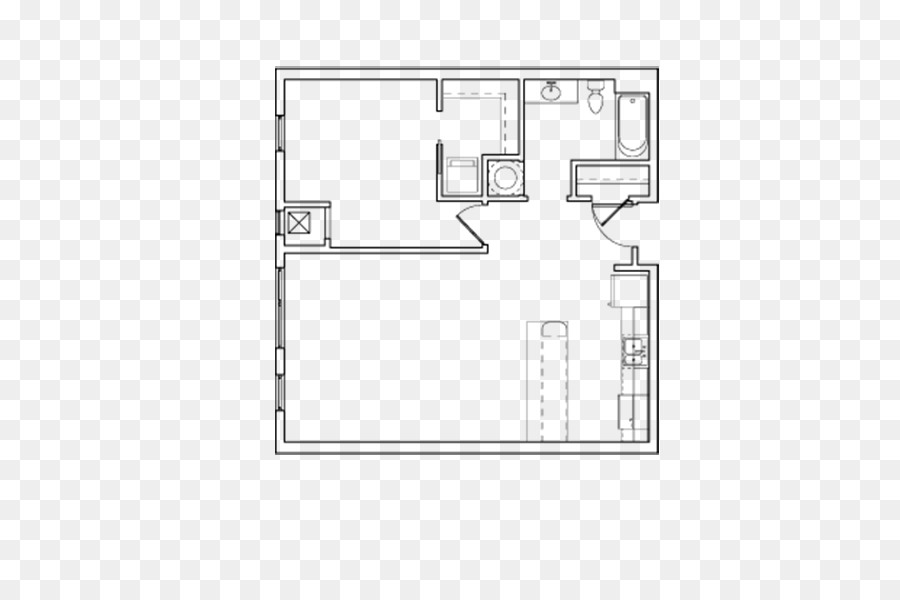 Papier Grundriss Line Winkel - saubere Einzel Schlafzimmer