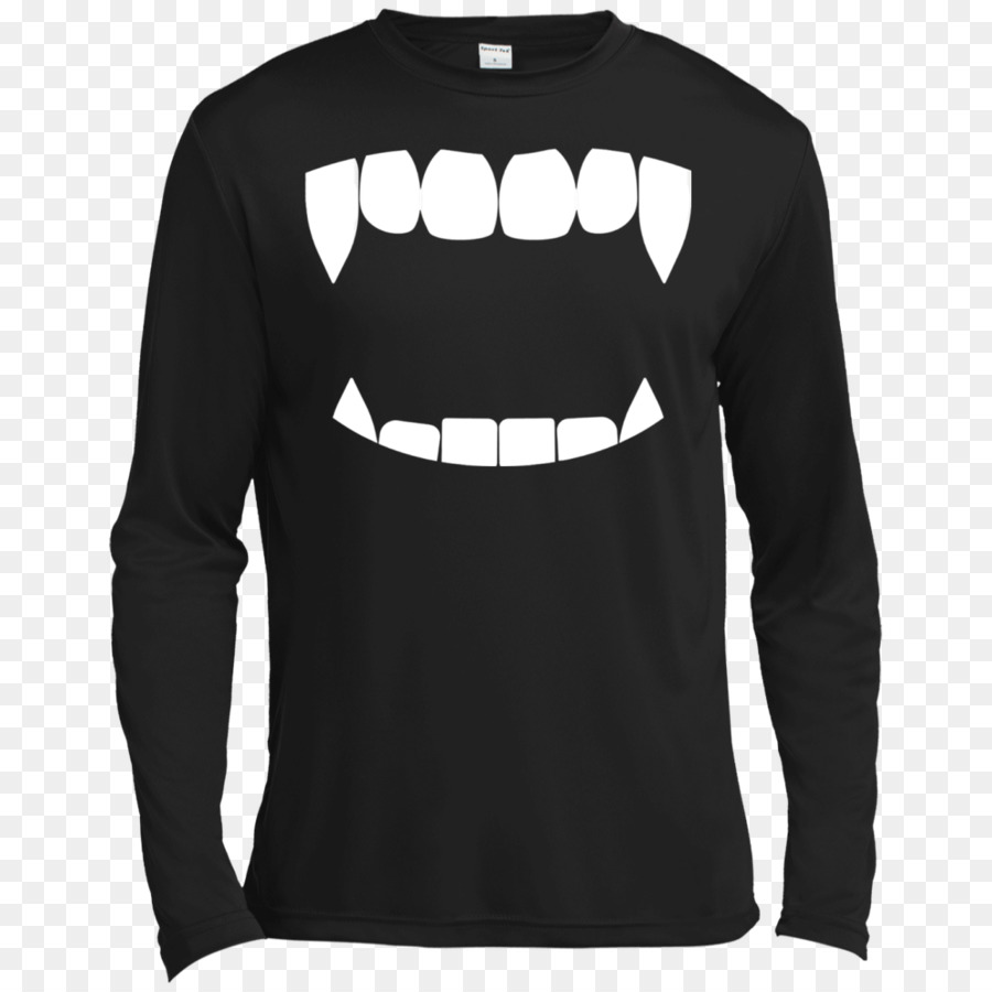 Langärmeliges T Shirt Hoodie - Vampire Fang