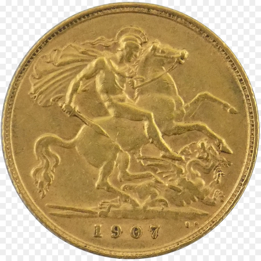 Đồng tiền Vàng huy chương Nửa chủ quyền Mặt và đảo ngược - Một đồng tiền vàng