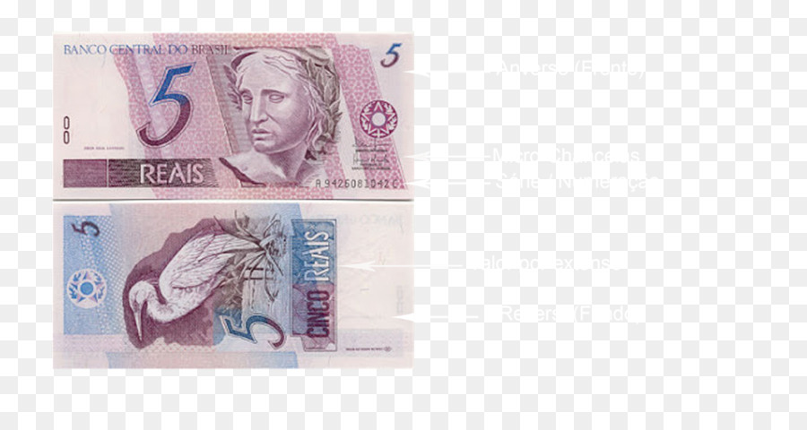 Brazilian real Cédula von fünf reais Banknote Money - Banknote