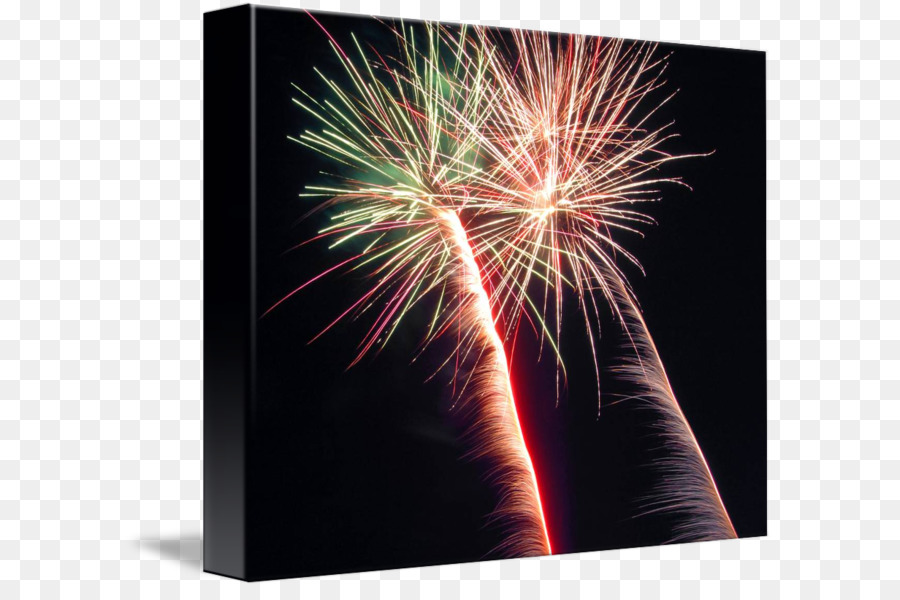 Fuochi d'artificio di materiale Esplosivo Sfondo del Desktop fotografia Stock - Verde foglie di palma