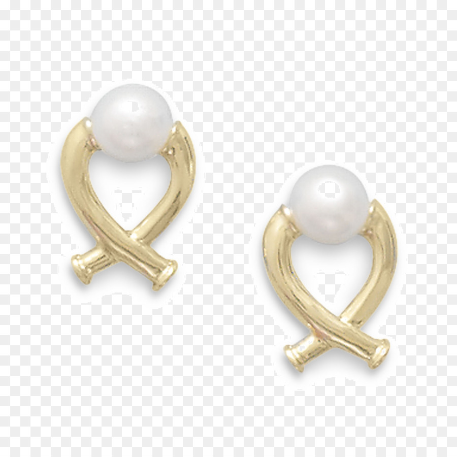 Perle Ohrring Farbig gold Piercing Schmuck - Süßwasserperlmuschel