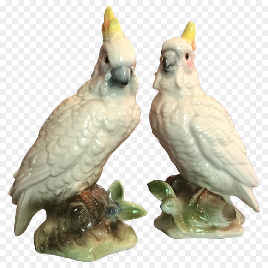 Figurine Di Uccelli Cockatoo Porcellana Antico - uccello