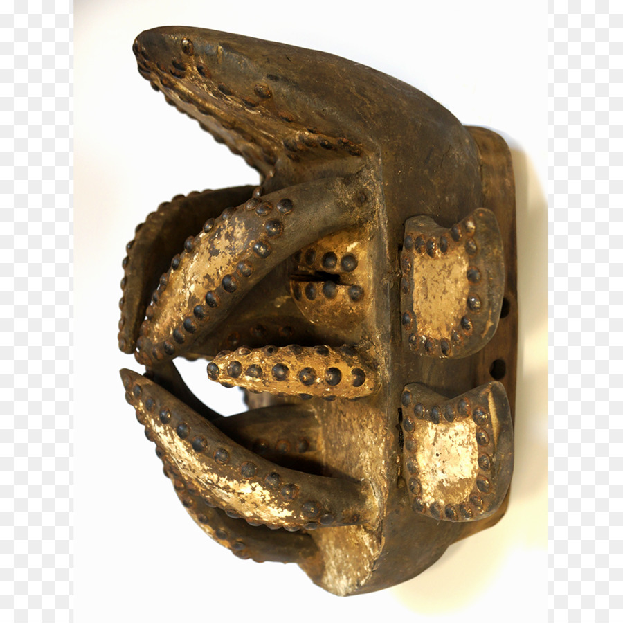 Metall Bronze Kiefer - afrikanische Maske Holz