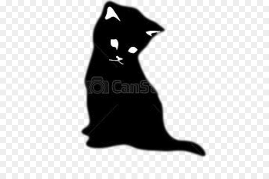 Con mèo đen Râu Bóng - Silhouette