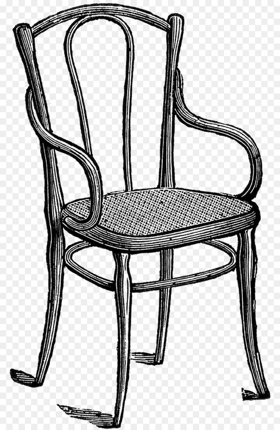 Zeichnung Flügel-Stuhl Schwarz und weiß - Stuhl