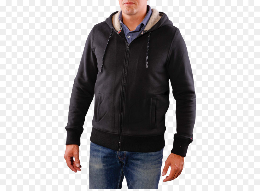 Felpa con cappuccio giacca di Pelle blu Navy - giacca di jeans nero