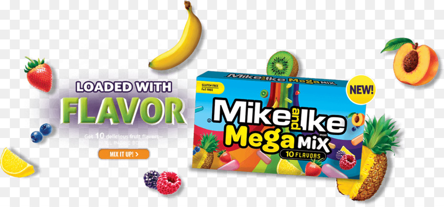 Mike und Ike-Obst-Süßigkeiten-Marke, Vegetarische Küche - Obst banner