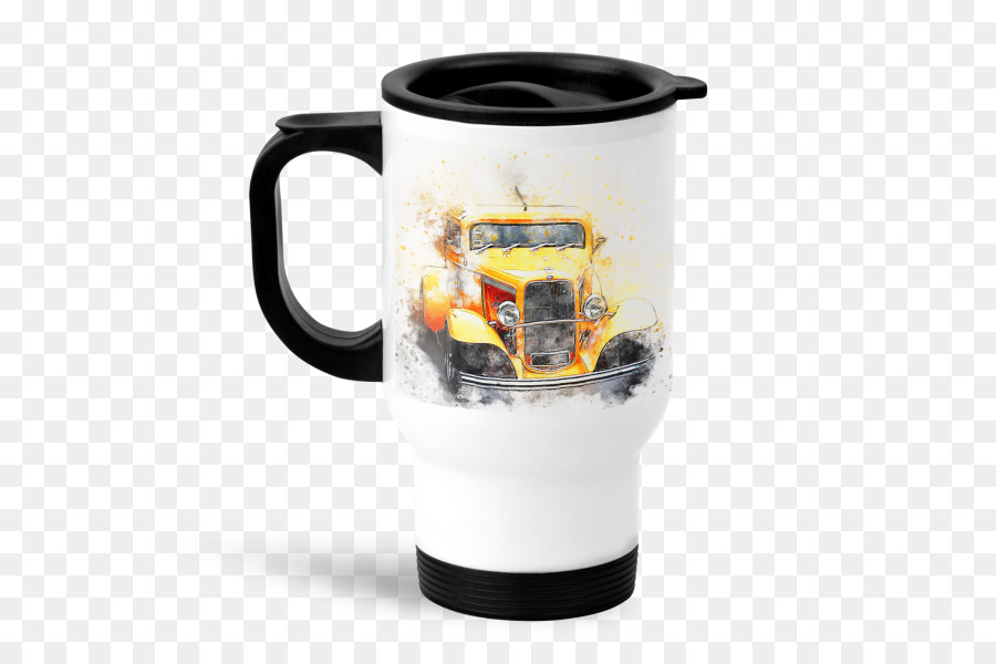 Becher Kaffee Tasse Car Zeichnung Aufkleber - Becher