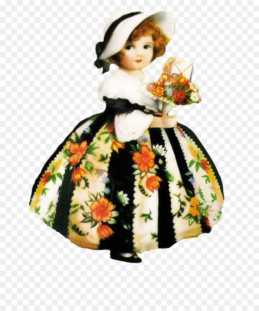 Paper doll Vintage-Kleidung Valentinstag - Puppe
