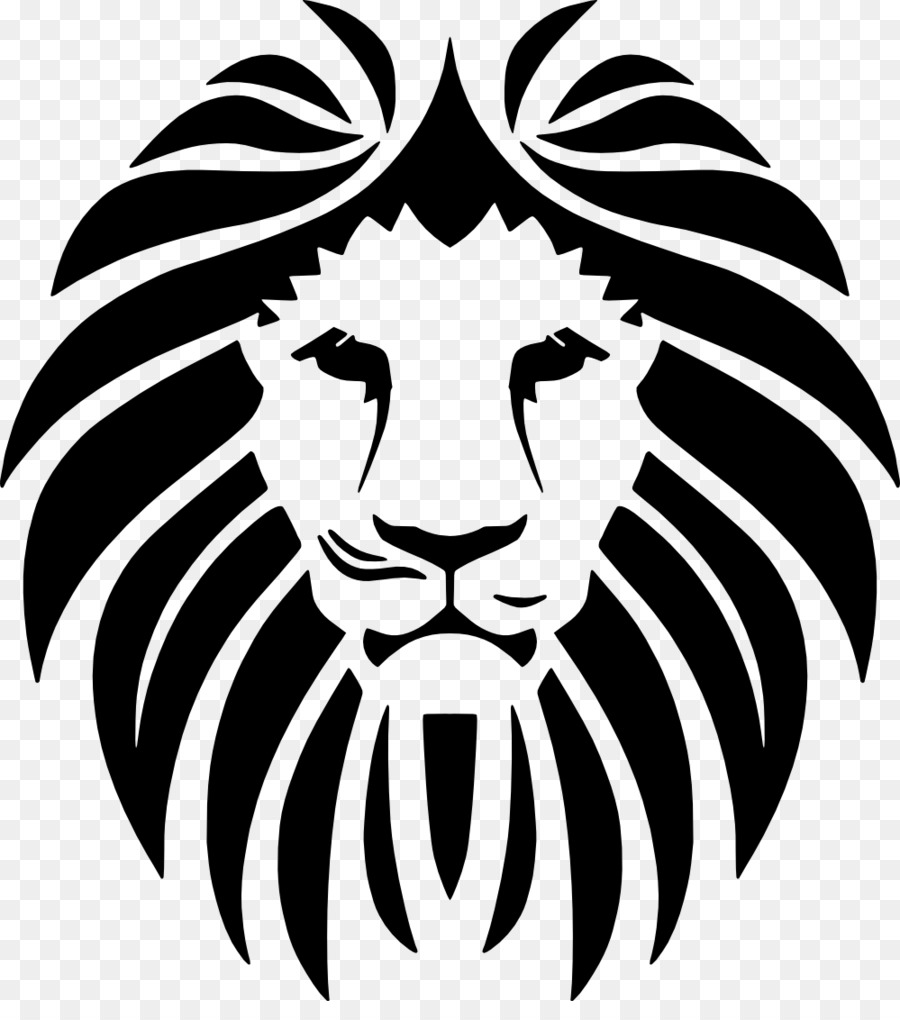 Black lion logo, Lionhead rabbit Tattoo Tiger, lion face, mammal, animals  png | PNGEgg