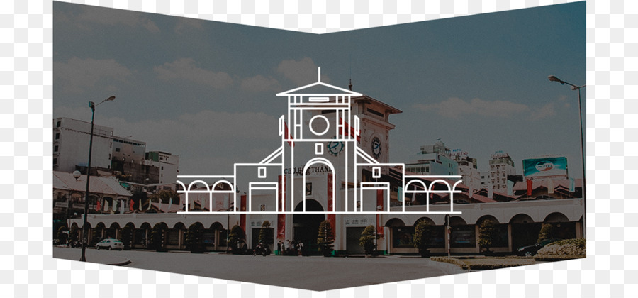 Bến Thành Market Independence Palace Landmark Illustrator - Sài Gòn Png Tải  Về - Miễn Phí Trong Suốt Mốc Png Tải Về.