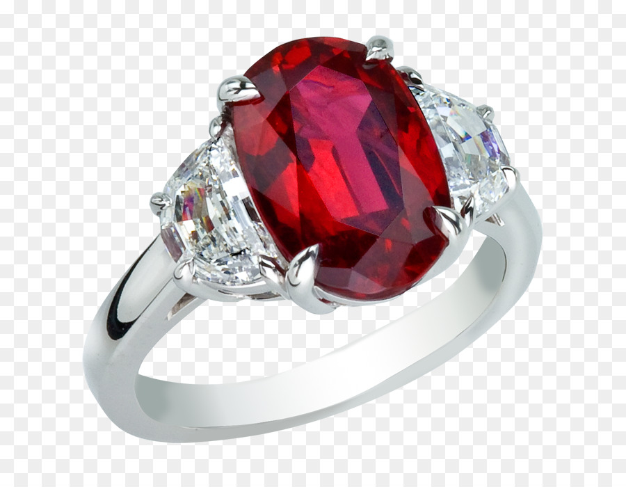 Rubino anello di Fidanzamento con Diamante Gemma - rubino