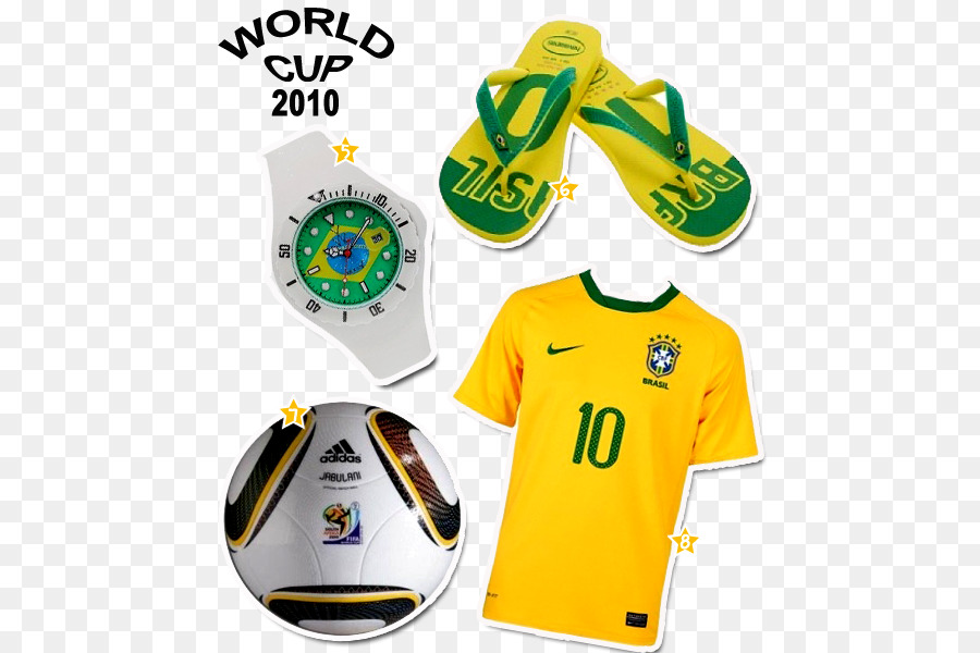 T-shirt Coppa del Mondo FIFA 2010 Giallo Adidas Jabulani, Logo - Maglietta
