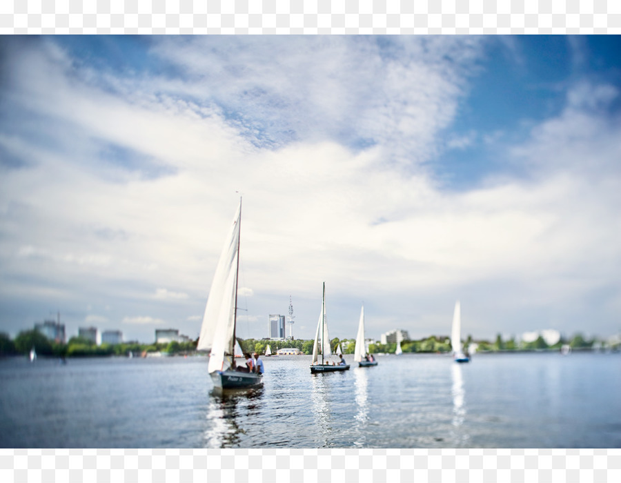 Lago alster Cat ketch Alster di Amburgo Sailing Amburgo Fiera e Congresso - vela
