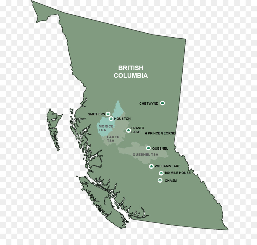 British Columbia Karte Wasserressourcen Tuberkulose - Anzeigen
