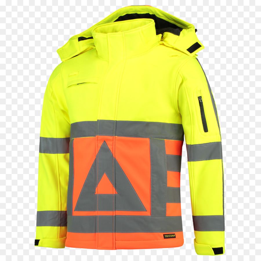 Hoodie Workwear-Jacke High-visibility-Kleidung Traffic guard - soft gelb