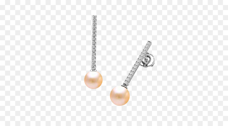 Perle-Ohrring-Licht-Körper-Schmuck-Gold - peach diamond