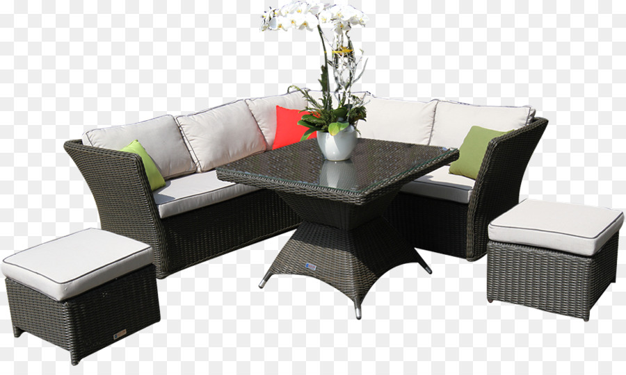 Couch-Tische-Korbmöbel, Gartenmöbel-Kissen - vier Eck Tisch