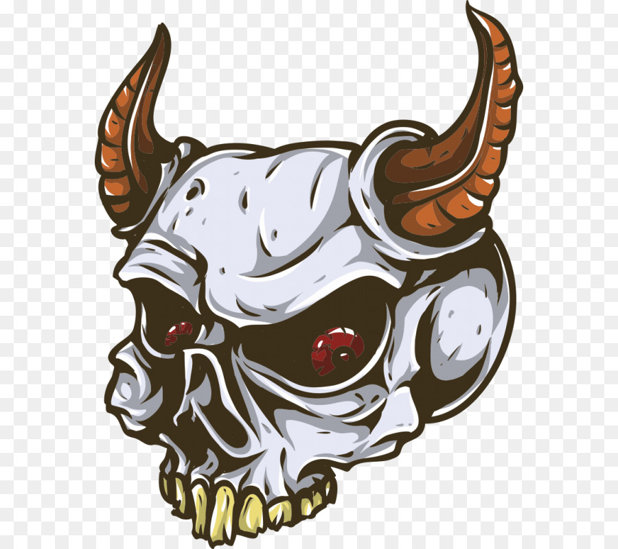 Cranio Demone Adesivo Clip art - cranio
