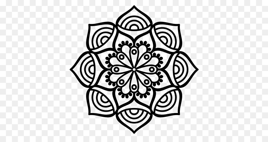 Mandala, Disegno, libro da Colorare Mehndi - dipinto a mano fiore di loto