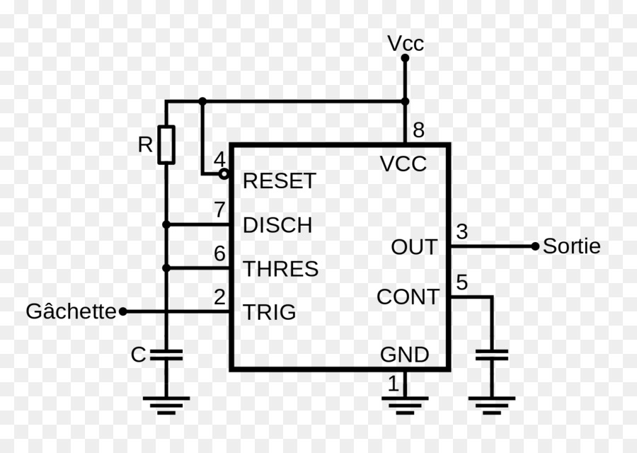Diodo 555 timer IC multivibratore Astabile Elettronica di circuiti Elettronici - 555