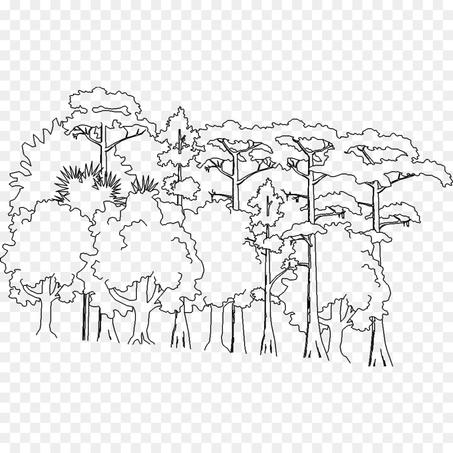 Bestiame Linea arte del Cavallo Cartone animato Schizzo - l'albero