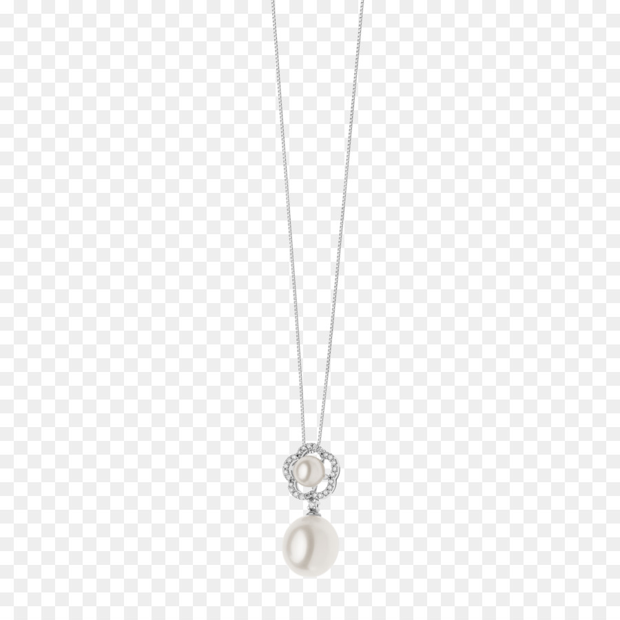 Medaillon Halskette Perle Silber Schmuck - Halskette