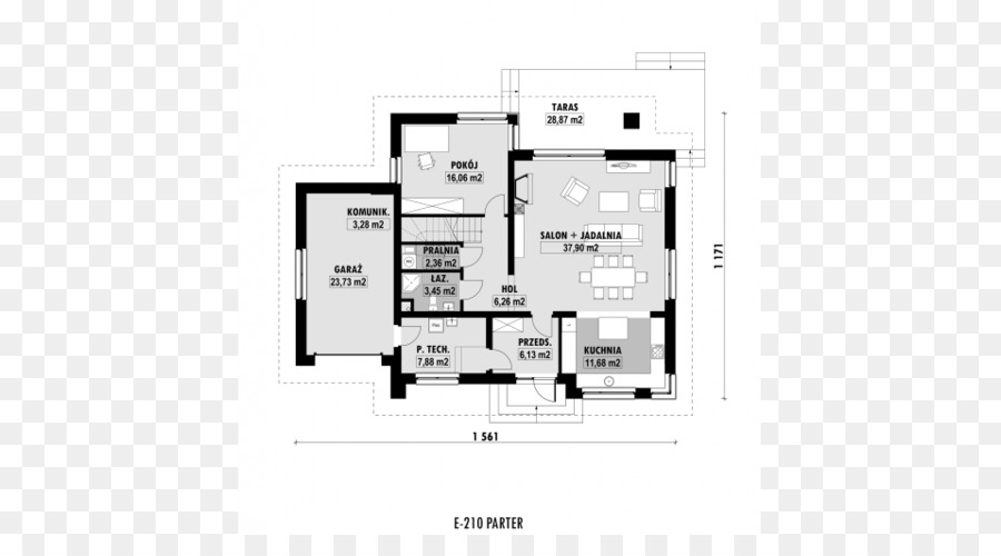 Wohnfl House Hip roof Room - Haus