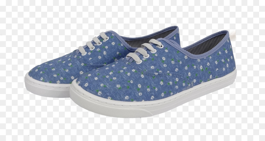 Sneaker Slip on Schuh Kobalt blau Muster - blaues Blumen