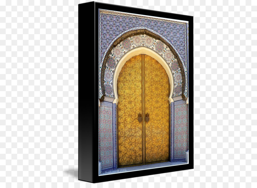 Fenster-Bogen-Fassade, Gallery wrap Canvas - Marokkanische Tür