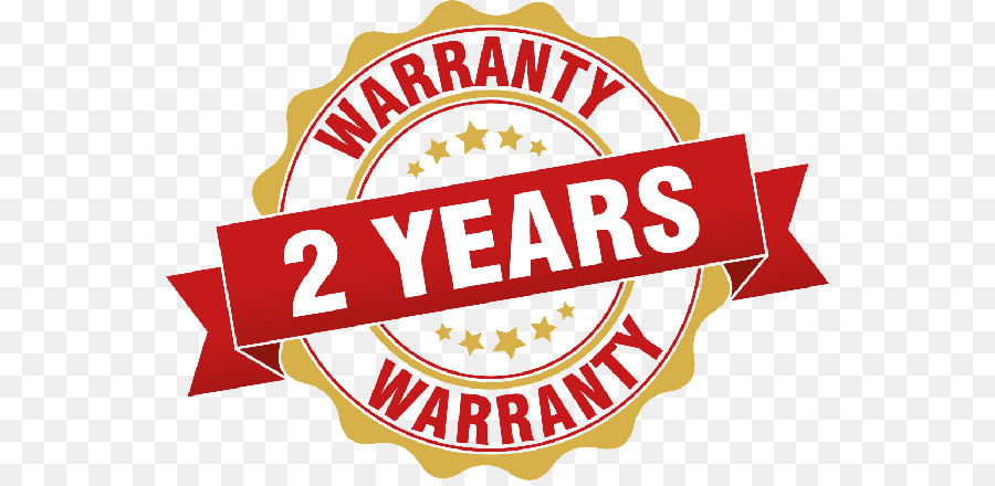 2 year warranty golden label with ribbon Vector Image