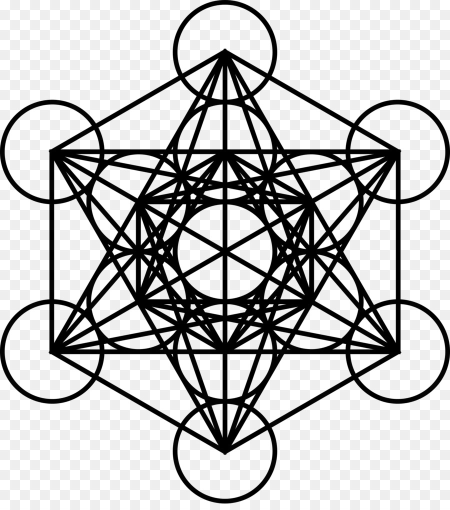 Metatrons Würfel Überlappende Kreise grid Heilige geometrie - Cube