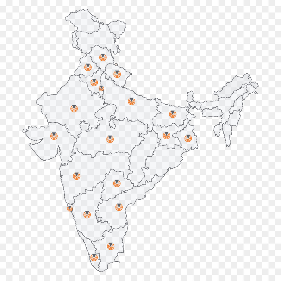 Karte Indien, Linie, Punkt - gps Standort Karte