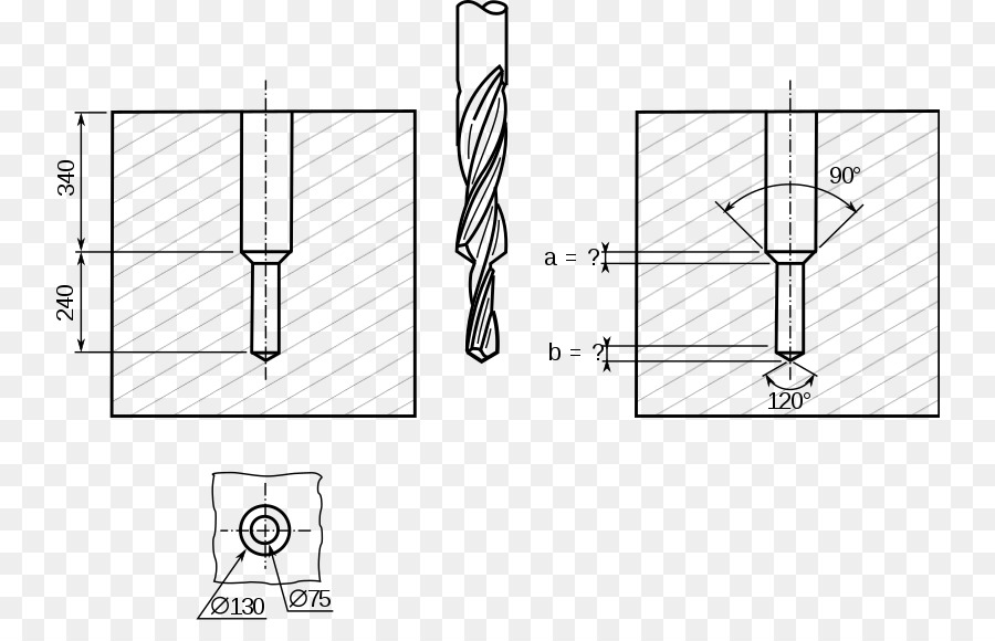 Bohrer Technische Zeichnung Walbro Papier - übung