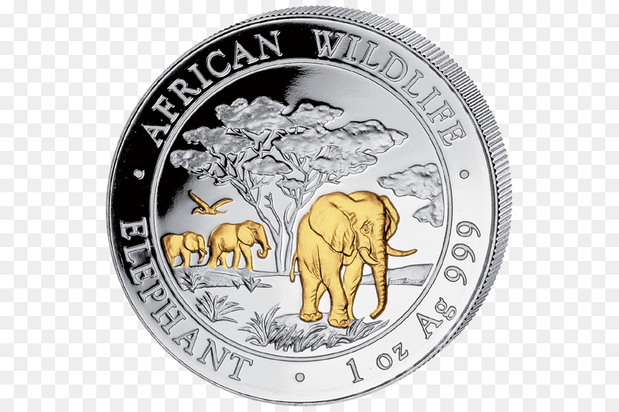 Afrikanischer Elefant Silber Münze indischen Elefanten-Elephantidae - Münze