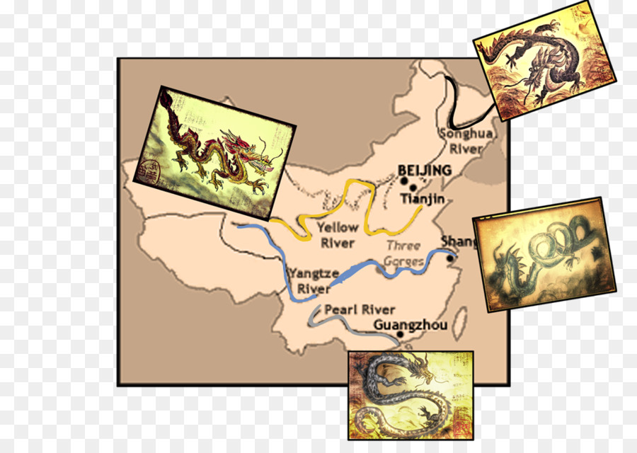 Chinesischer Drache Fluss die Legende Yangtze - Drachen