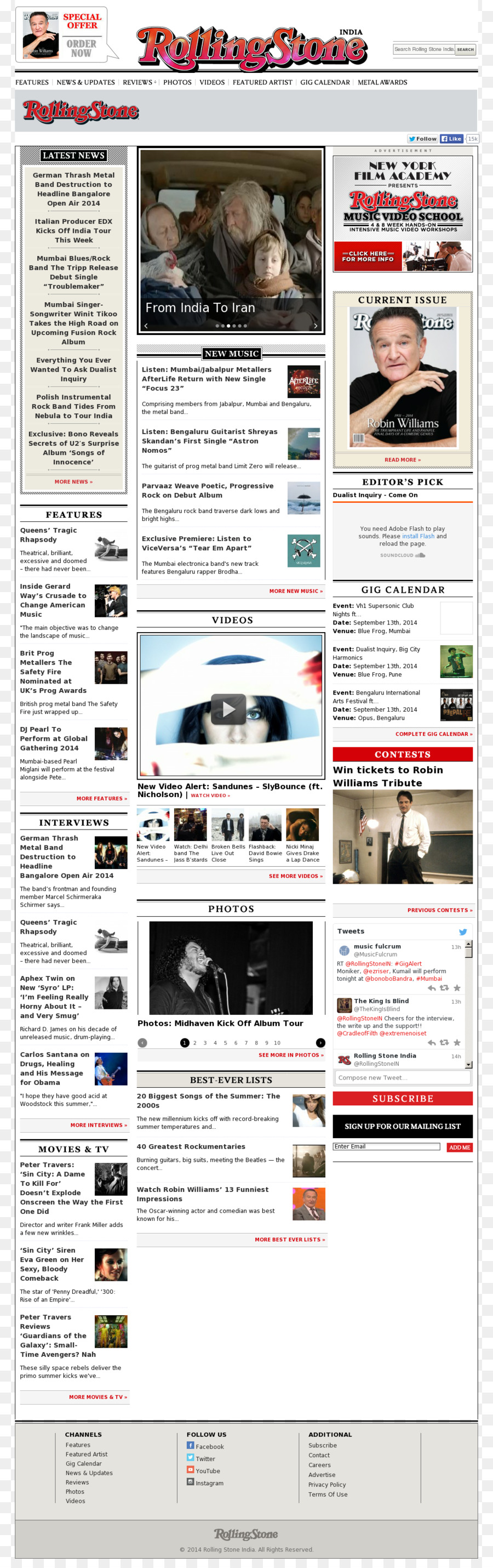 Web-Seite von Rolling Stone Schriftart - World Wide Web