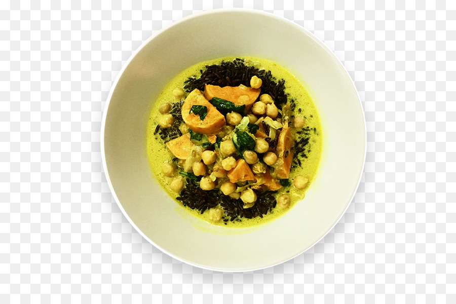 Vegetarische Küche-Rezept-Curry-Lebensmittel-Gemüse-Blatt - Kichererbsen