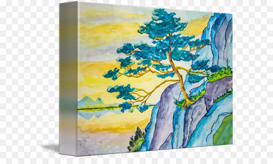 Aquarell-Malerei die japanische Malerei, japanische Kunst, Landschaftsmalerei - Malerei