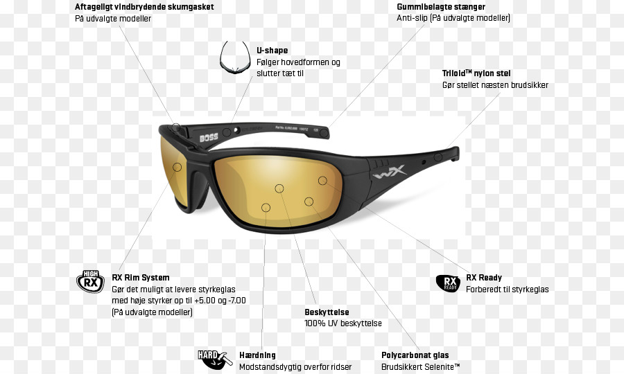 Sonnenbrillen Wiley X, Inc. Brillen Rezept Objektiv - Sonnenbrille