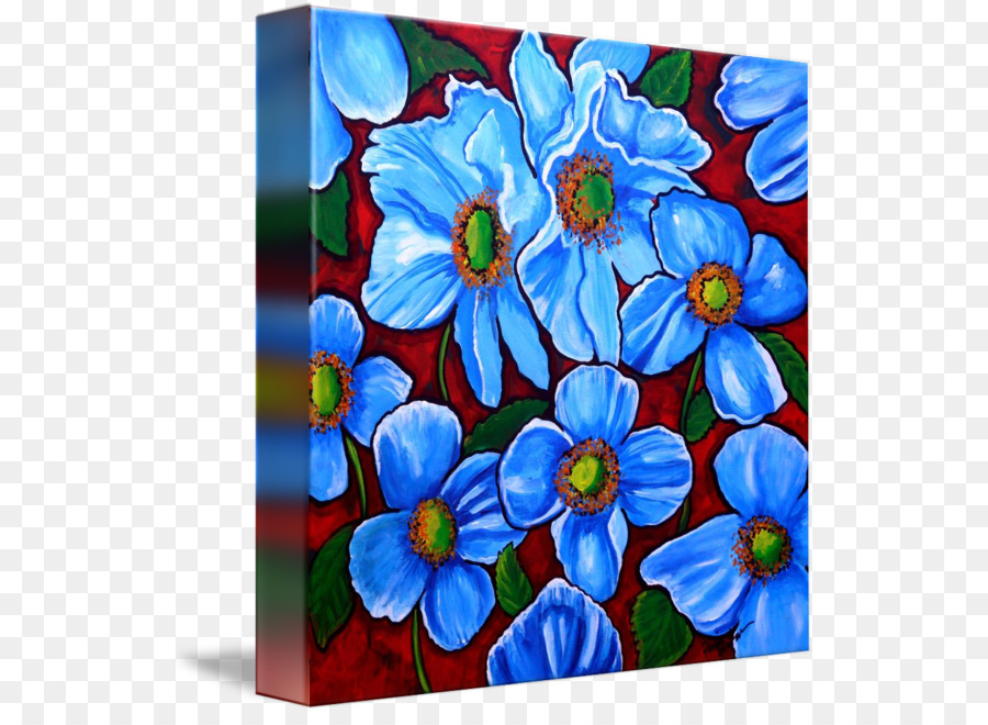 Floral design Himalayan blue poppy Malerei, Kunst, Imagekind - Malerei