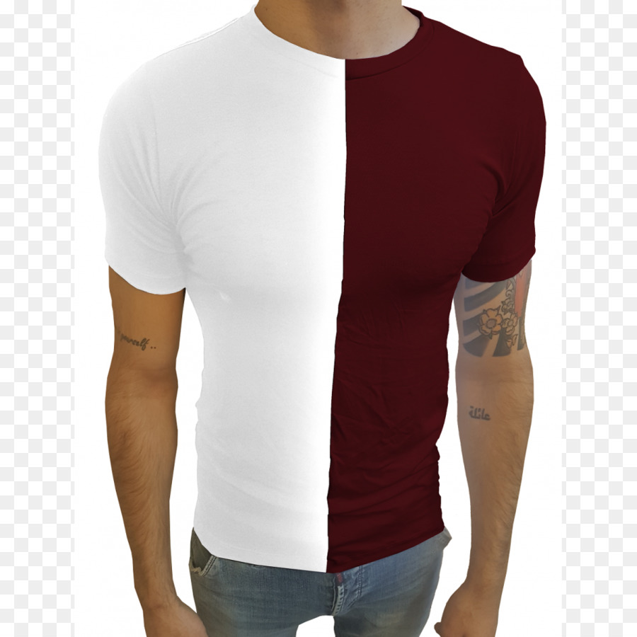 T-shirt Weiß Kragen Ärmel - T Shirt